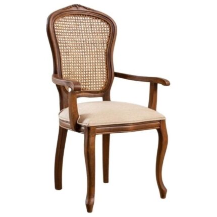Gazzini Furniture Victoria Kolçaklı Hazeranlı Ahşap Oymalı Country Sandalye - Görsel 3