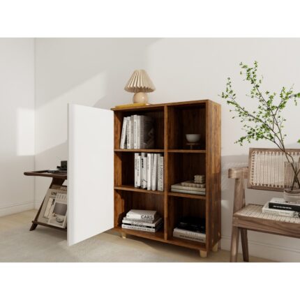 MasifMarket Çok Amaçlı Kitaplık Amalfi-Beyaz - Görsel 3