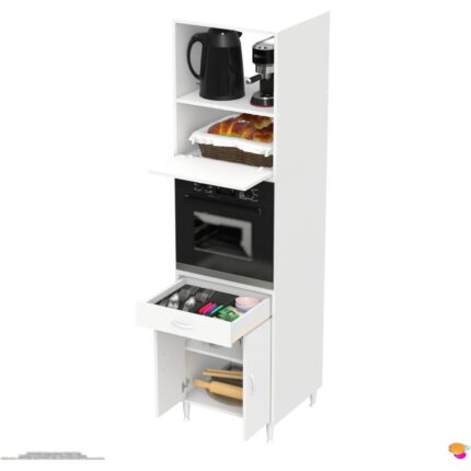 Modilayn Jolly Ankastre Dolap (60X239.7X56 Cm): 1 Çekmece, 3 Kapak, 4 Göz Raflı Mutfak, Kiler Dolabı - Görsel 5