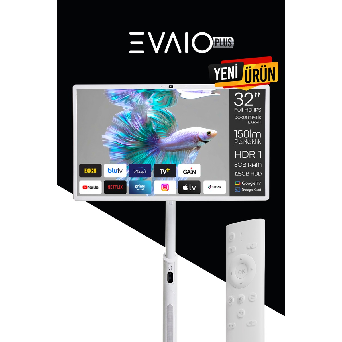 110001111019563.jpg EVAİO Plus 32 inç 80 Ekran Full HD Taşınabilir Android Smart LED Ekran - Görsel 1