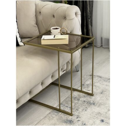 AssuCass Brad 3'lü Metal Zigon C Sehpa Gold-Bronz - Görsel 3
