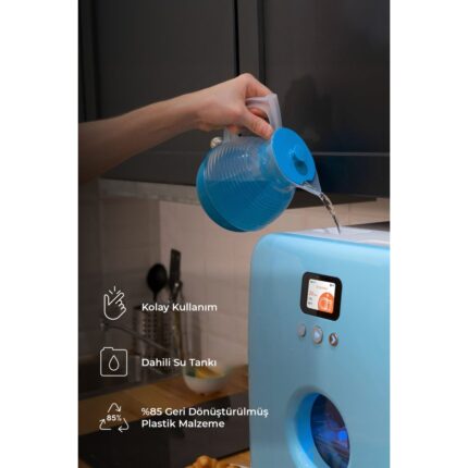 Bob Tezgah Üstü Mini Bulaşık Makinesi Karbeyaz Parlak Gümüş - Görsel 4