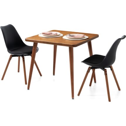 Bensett Kitta Yemek Masası, %100 Masif Ahşap, 80X80 cm, Ceviz - Görsel 2