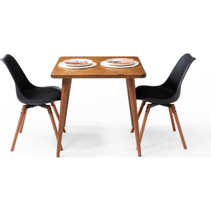 Bensett Kitta Yemek Masası, %100 Masif Ahşap, 80X80 cm, Ceviz - Görsel 3