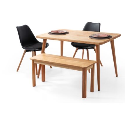 Bensett Kitta Yemek Masası, %100Masif Ahşap, 120x75 Cm, Naturel - Görsel 2
