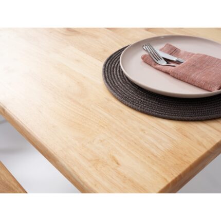 Bensett Kitta Yemek Masası, %100Masif Ahşap, 120x75 Cm, Naturel - Görsel 5
