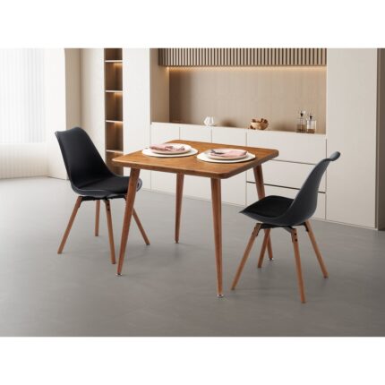 Bensett Kitta Yemek Masası, %100 Masif Ahşap, 80X80 cm, Ceviz