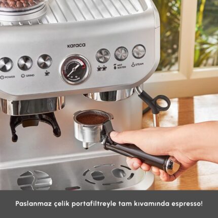 Karaca Coffee Art Barista Kahve Öğütücülü, Süt Köpürtücülü, 15 Bar Basınçlı Espresso, Latte, Cappuccino, Americano Makinesi 2 Lt - Görsel 4