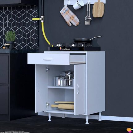 Modilayn Qplas (M) Set Ocak Altı Dolap 60X88X48 cm Çekmeceli, Kapaklı 2 Göz Raf Bölmeli - Görsel 5