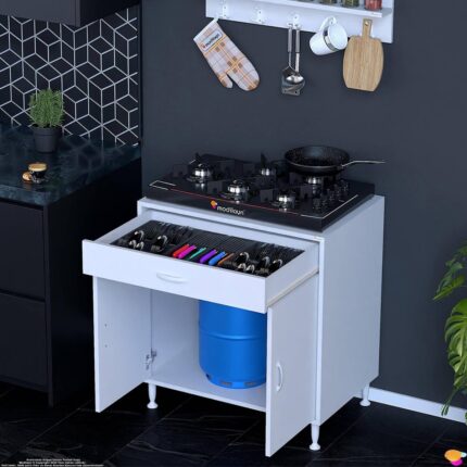 Modilayn DOQU (XL) Set Ocak Altı Dolap 70x88x48 cm 1 Çekmece 2 Kapaklı ve 1 Gözlü Tüp Bölmelidir