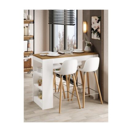 Kuzey Life Shelfy Bar Raflı Yemek Masası Safir Meşe