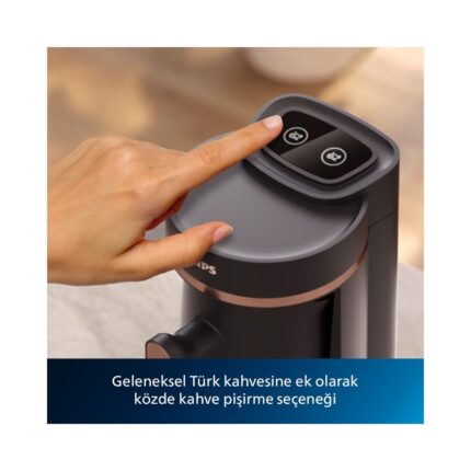 Philips HDA150/60 5000 Serisi Türk Kahvesi Makinesi, Közde Türk Kahvesi Pişirme Fonksiyonu, Kullanımı Kolay Dokunmatik Tuşlar Siyah & Bakır, - Görsel 2