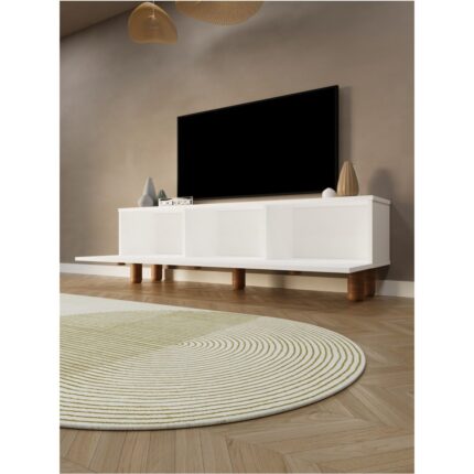 Umon Design Bohem Tv Ünitesi 150 cm Üç Kapaklı Mdf Kapak Raflı Ayaklı Tv Sehpası - Görsel 3