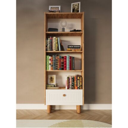 Umon Design Bohem 5 Raflı Kapaklı Kitaplık Mdf Dekoratif Kapak