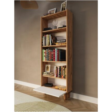 Umon Design Bohem 5 Raflı Kapaklı Kitaplık Mdf Dekoratif Kapak - Görsel 2
