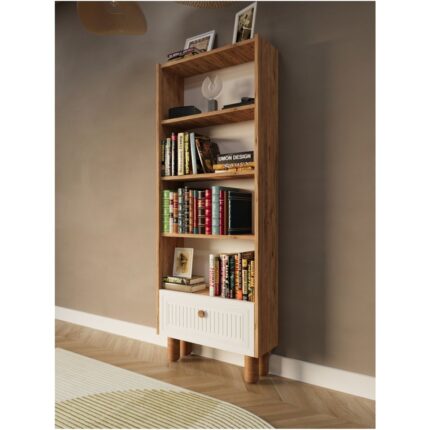 Umon Design Bohem 5 Raflı Kapaklı Kitaplık Mdf Dekoratif Kapak - Görsel 3