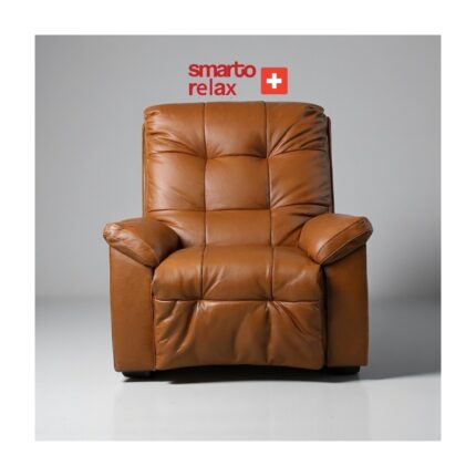 Smarto Relax TV Koltuğu Berjer – Viyana Serisi, Elektrikli Kademeli Sırt Dayama, Ergonomik Tasarım, Hakiki Deri Döşeme, Kontrol Panelli, Dekoratif Tekli Koltuk (Salon/Oturma Odası)(kahverengi) - Görsel 4