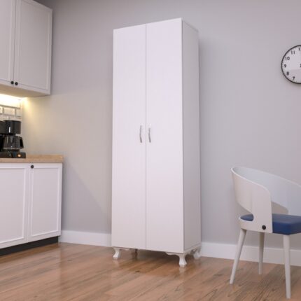 Eco Room Arina 2 Kapaklı 8 Raflı Çok Amaçlı Dolap - Beyaz - Görsel 2