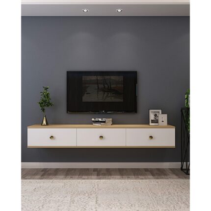 Ceneyra TDA1801DB- Zuzu Duvara Montaj Tv Stand 180CM Safirmeşe- Beyaz