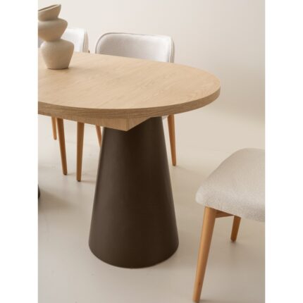 Avm 24 Boston Yemek Odası Takımı Modern Tasarım Oval Masa  MDF 160-190 cm Kapasite - Görsel 4