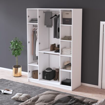Asra Trend %100 Mdflam 4 Kapaklı Gardrop 120CM G-08 - Görsel 4