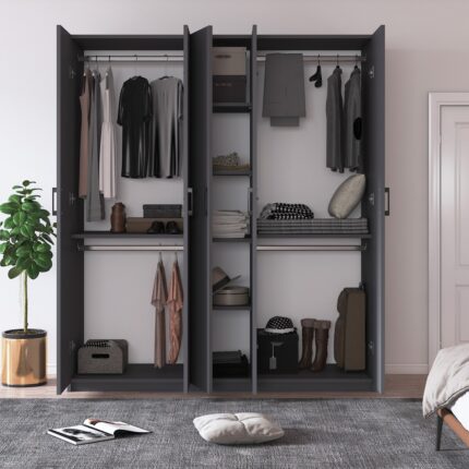Asra Trend %100 Mdflam 5 Kapaklı 150CM Gardrop G-09 - Görsel 2