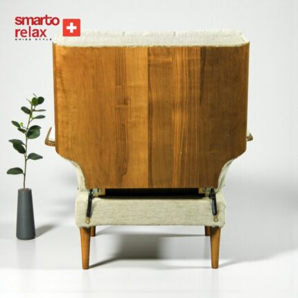 Smarto Relax TV Koltuğu Berjer (ekru_kahverengi)– Genova Oro Serisi, Sabit Mekanizmasız, Ergonomik Tasarım, Kadife/Şönil Kumaş, Dekoratif Tekli Koltuk (Salon/Oturma Odası) - Görsel 3