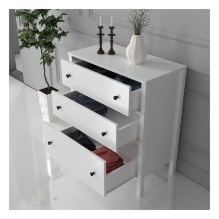 Sakura Ahşap Hunerika Valena 3 Çekmeceli Şifonyer -Wood Beyaz-Minifiks Bağlantılı - Görsel 4
