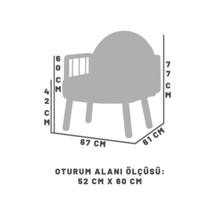 Zem Tosca Bohem Berjer Natürel Ahşap, Gri - Görsel 5