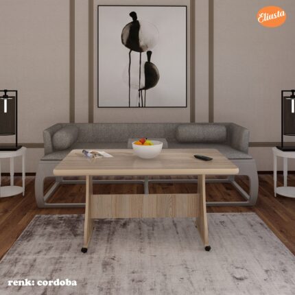 modilayn Eliusta Tekerlekli Mdf Masa %100 Mdf Orta Sehpa Mutfak Masası Yemek Masası