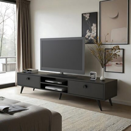 Robin Home Arya Tv Ünitesi Tv Sehpası Ahşap Ayak, 2 Çekmeceli  Ar5