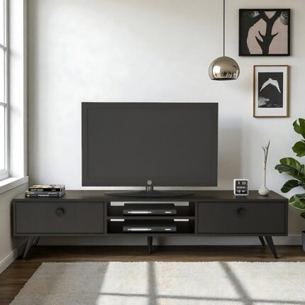 Robin Home Arya Tv Ünitesi Tv Sehpası Ahşap Ayak, 2 Çekmeceli  Ar5 - Görsel 3