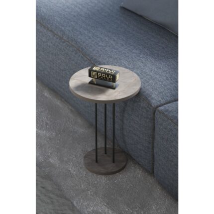 Gold Falez Terra Gordion Yuvarlak Suntalam Metal Ayaklı Modern Zigon Sehpa Seti 34 cm ve 22 cm - Görsel 3
