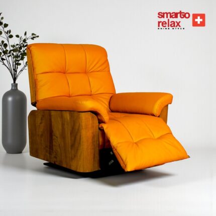 Smarto Relax swiss style TV Koltuğu Berjer (Kahverengi) – Münih Serisi, Elektrikli Kademeli Sırt Dayama, Ergonomik, Deri Döşeme, Kontrol Panelli, Dekoratif Tekli Koltuk - Görsel 3
