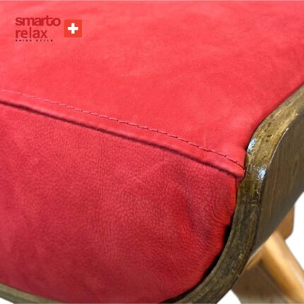 Smarto Relax TV Koltuğu Berjer – Madrid Serisi, Elektrikli Kademeli Ergonomik Tasarım, kirmizi Deri Döşeme, USB Şarj, Doğal Ahşap Panel, Kontrol Panelli, Dekoratif Tekli Koltuk (Salon/Oturma Odasi) - Görsel 5