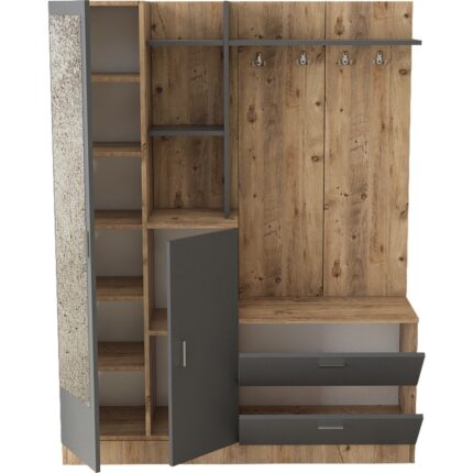 Robin Home Jessie Vestiyer Ayakkabılık Portmanto Aynalı Raflı - Görsel 4