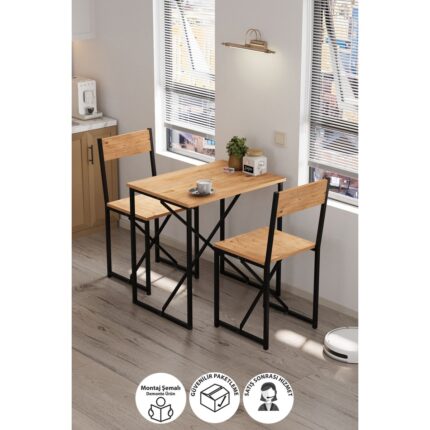 Bofigo 2li Mutfak Seti Mutfak Masa ve Sandalye Seti Balkon Masası Cafe Seti Maysa Çam