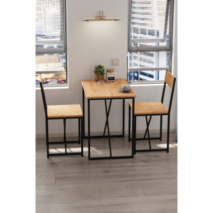 Bofigo 2li Mutfak Seti Mutfak Masa ve Sandalye Seti Balkon Masası Cafe Seti Maysa Çam - Görsel 5