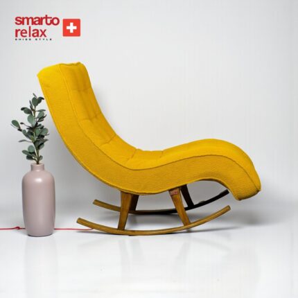 Smarto Relax swiss style Dinlenme Koltuğu Paris 2 Serisi (Sarı) –, Sallanan Ergonomik, Teddy/Şönil Kumaş, Modern Dekoratif Tekli Koltuk (Salon/Oturma Odası) - Görsel 3