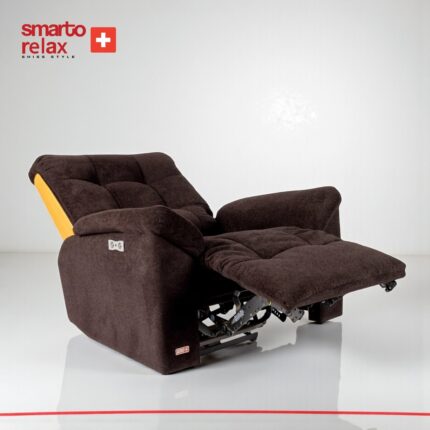 Smarto Relax TV Koltuğu Berjer (Kahverengi) – Zürih Serisi, Elektrikli Kademeli Sırt Dayama, Ergonomik, Kadife Polyester, Kontrol Panelli, Dekoratif Tekli Koltuk - Görsel 3