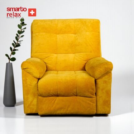 Smarto Relax TV Koltuğu Milan Serisi Berjer –, Elektrikli Ergonomik Tasarım baba koltuk, Kadife/Şönil Kumaş, Kontrol Panelli, Dekoratif Tekli Koltuk (Salon/Oturma Odası)(Sarı) - Görsel 2