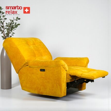 Smarto Relax TV Koltuğu Milan Serisi Berjer –, Elektrikli Ergonomik Tasarım baba koltuk, Kadife/Şönil Kumaş, Kontrol Panelli, Dekoratif Tekli Koltuk (Salon/Oturma Odası)(Sarı) - Görsel 5