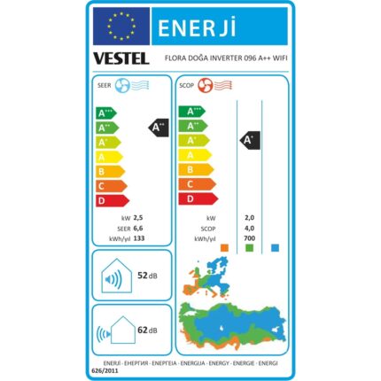 Vestel Flora Doğa Inverter 096 A++ Wıfı Klima - Görsel 3