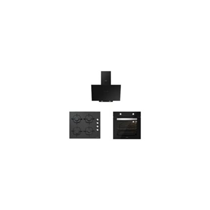 Silverline 3'lü Siyah Cam Ankastre Set (3481 Flam 60 SIYAH+CS5335B02+BO65E1B01)