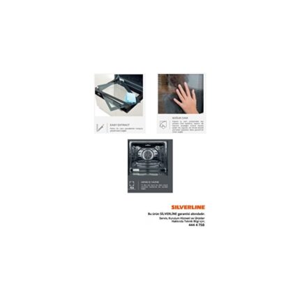 Silverline 3'lü Siyah Cam Ankastre Set (3481 Flam 60 SIYAH+CS5335B02+BO65E1B01) - Görsel 5