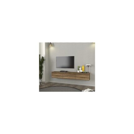 Dorpek Cercei Tv Ünitesi Modern Tasarım, Geniş Ekran Uyumlu, Raflı ve Geniş Alanlı Tv Sehpası 180 cm Ceviz - Görsel 3