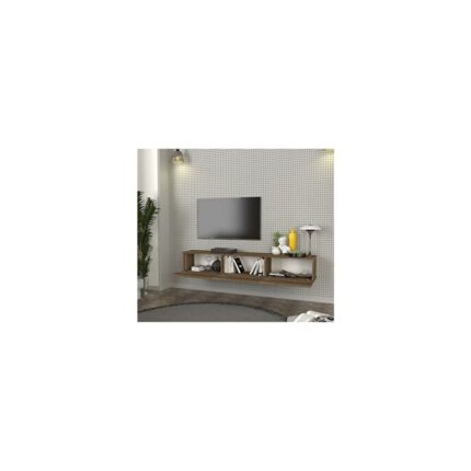 Dorpek Cercei Tv Ünitesi Modern Tasarım, Geniş Ekran Uyumlu, Raflı ve Geniş Alanlı Tv Sehpası 180 cm Ceviz - Görsel 4