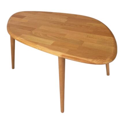 Faw Decor Masif %100 Doğal Ahşap Modern Oval Asimetrik Demonte Orta Sehpa - Görsel 2