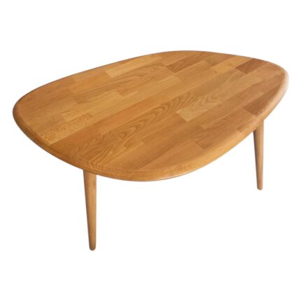 Faw Decor Masif %100 Doğal Ahşap Modern Oval Asimetrik Demonte Orta Sehpa - Görsel 4