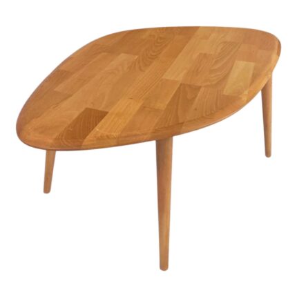 Faw Decor Masif %100 Doğal Ahşap Modern Oval Asimetrik Demonte Orta Sehpa - Görsel 5